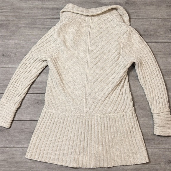 Lucky Brand Womens Small Cream Wool Blend Double Breasted Shawl Cardigan Sweater - Picture 11 of 16